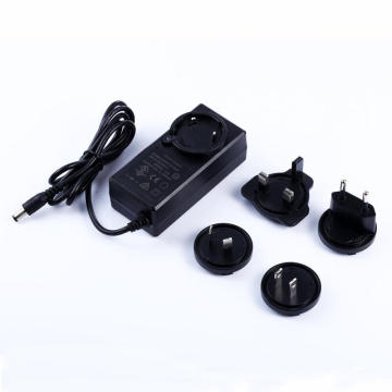 Interchangeable Plug Adapter EU/Us/UK/Au/Cn Standard 24V 1.5A Power Supply